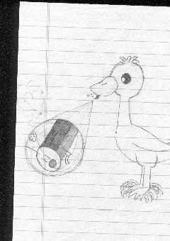 Goose eating grasshopper