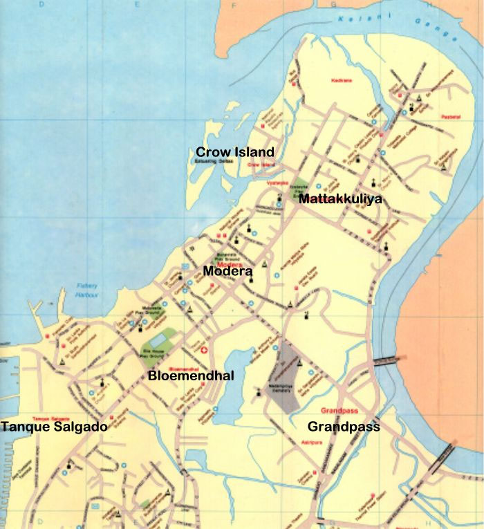 Map of the City of Colombo - Section 1 (numbered sequentially from North to South)