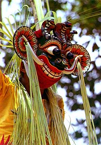 A colourful but frightening mask