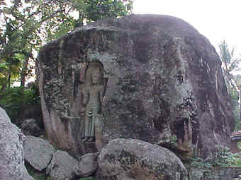 Famous rock carving at Kustarajagala, Weligma
