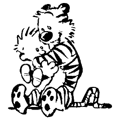 Calvin & Hobbes hugging 