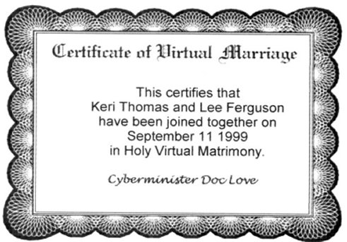 Our Cyber Wedding License
