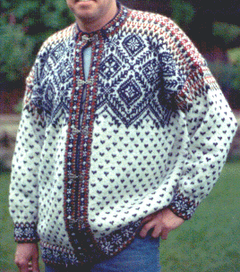 navy and white cardigan