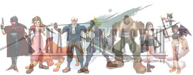 Final Fantasy 7 characters and logo