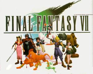 Final Fantasy 7 logo and characters