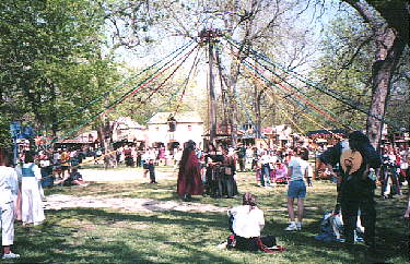 Getting ready for the Maypole Dance