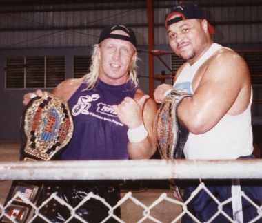 Tag Team Champions, Shane & D'Lo, in Cotto Laurel.