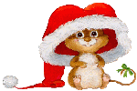 Mouse in Santa's cap