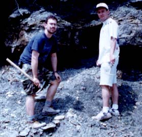 James Whittington and Bob Griffith on a paleo dig