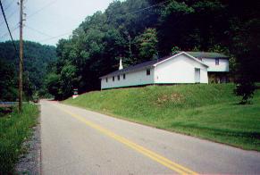 View of church going north