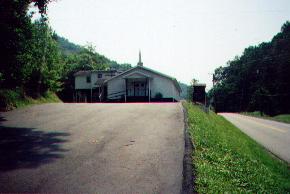 View of church going south
