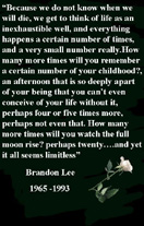 ID# 12.....Because we do not know when we will die........