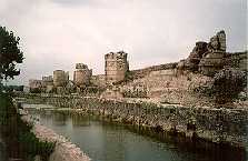 The Theodosian Land walls north of the Yedikule, looking north to the Silver Gate