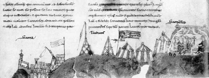 Pages from the Genoese Annals of events in the year 1327. Biblioth�que Nationale, Paris.