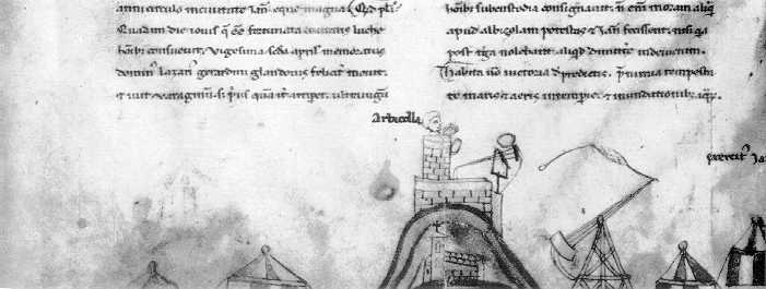 Pages from the Genoese Annals of events in the year 1327. Biblioth�que Nationale, Paris.