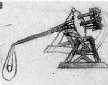 A traction trebuchet on triangular supports (14th century ?), Biblioth�que Nationale, Paris, MS Cat. 10136, f.107.