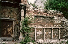 An un-identified stone structure to the right of the Outer Gate