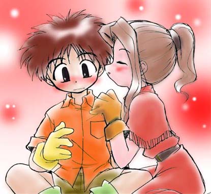 Mimi makes the first move on shy lil' Koushirou...