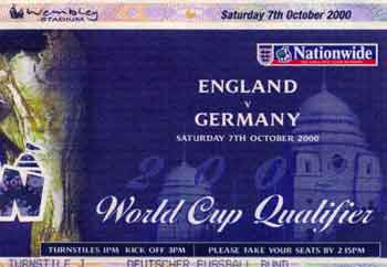 old Wembley twin towers on a ticket