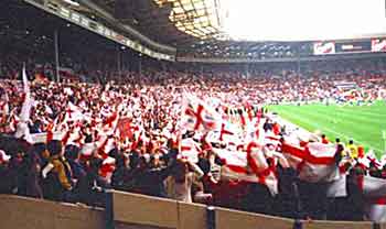 England fans at the old Wembley Stadium
