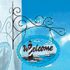Glass Lighthouse-themed Welcome Sign