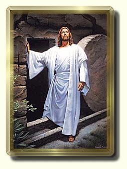 Jesus emerges from the tomb