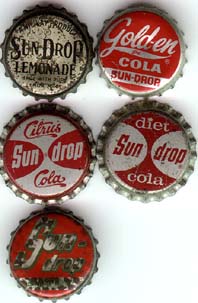 Sun Drop Golden Cola crowncaps