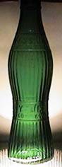 Vess embossed bottle, green (pinch style)