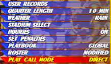 Ncaa '98 Setup Screen