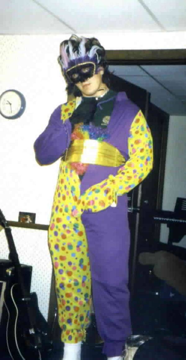 this is a character from on of the proposed sketches of stupid super heroes..this one...is called elephant trunk mcgill..portrayed by nathan...told you he is odd.