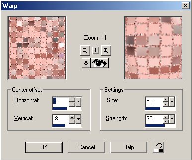 Warp Filter Settings