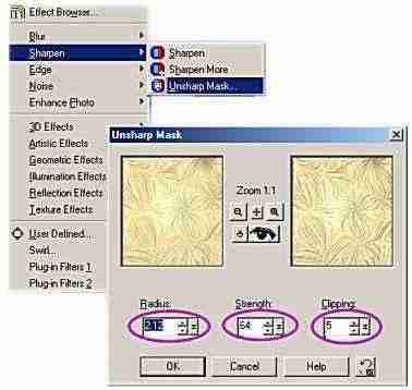 unmask sharpen settings